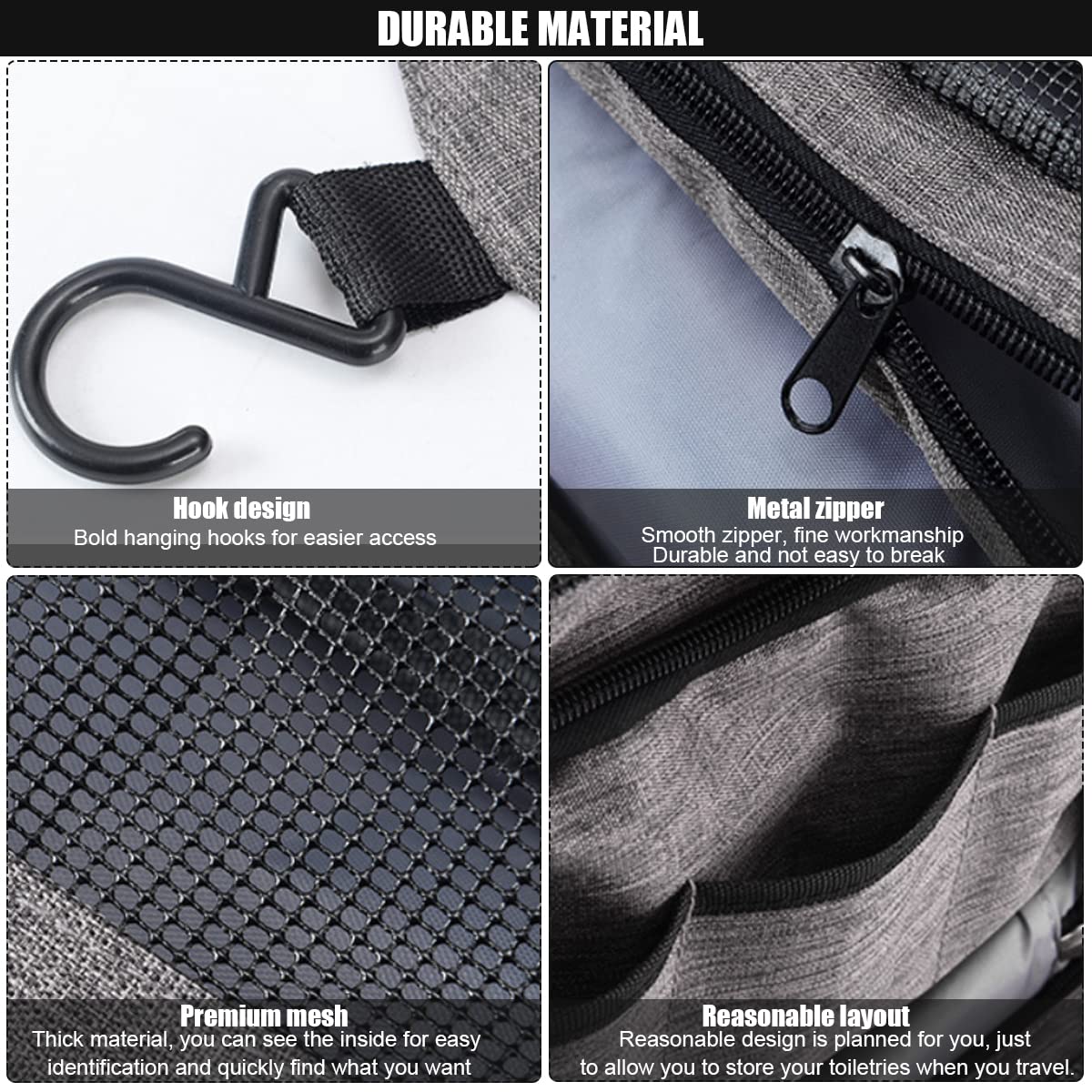 MAYCREATE Makeup Bag Makeup Pouch for Women Travel Cosmetic Organizer Pouch Cosmetic Bag for Toiletries, Household Grooming Kit Storage Cosmetic Pouch Makeup Case for Women (Dark Grey) MAYCREATE Makeup Bag Makeup Pouch for Women Travel Cosmetic Organizer Pouch Cosmetic Bag for Toiletries, Household Grooming Kit Storage Cosmetic Pouch Makeup Case for Women (Dark Grey)